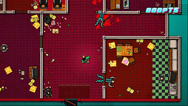 Return to the entrance and cross the door to the right - Scene 1 - Down Under - Act 1 - Exposition - Hotline Miami 2: Wrong Number - Game Guide and Walkthrough