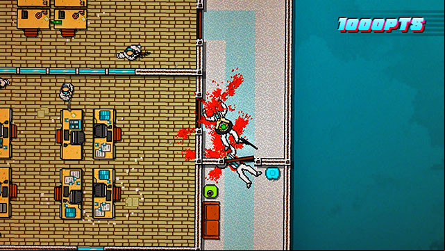 Go along the left wall and watch out for the window that you can be shot across - Scene 3 - Hard News - Act 1 - Exposition - Hotline Miami 2: Wrong Number - Game Guide and Walkthrough