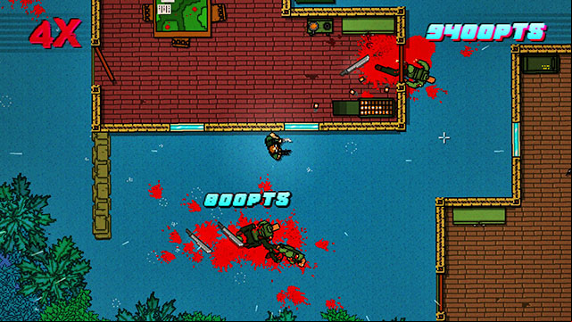 Fire across the window to kill the big enemy - Scene 9 - Ambush - Act 3 - Climax - Hotline Miami 2: Wrong Number - Game Guide and Walkthrough