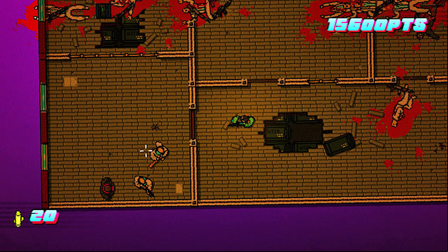 Walk inside and start shooting from above - Scene 18 - Demolition - Act 5 - Intermission - Hotline Miami 2: Wrong Number - Game Guide and Walkthrough