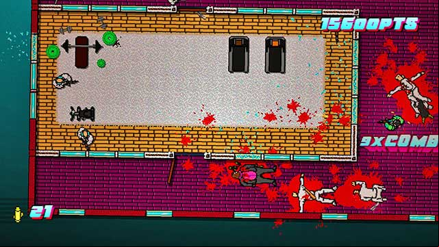 Start clearing the rest of the level with the upper-left room - Scene 19 - House Call - Act 5 - Intermission - Hotline Miami 2: Wrong Number - Game Guide and Walkthrough