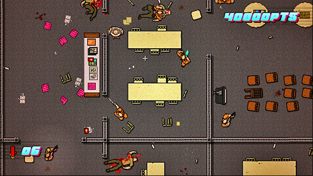 In the next room, there is a shooter and two quick inmates - Scene 20 - Release - Act 5 - Intermission - Hotline Miami 2: Wrong Number - Game Guide and Walkthrough