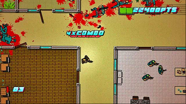 After the massacre leave the building - Scene 23 - Caught - Act 6 - Catastrophe - Hotline Miami 2: Wrong Number - Game Guide and Walkthrough