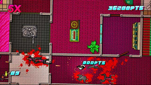 After the massacre go left - Scene 24 - Take Over - Act 6 - Catastrophe - Hotline Miami 2: Wrong Number - Game Guide and Walkthrough