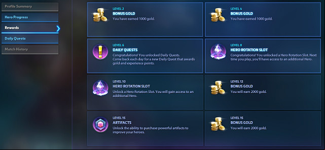 Here you can check the rewards that you won and the ones that you can earn - Players profile - How to start - Heroes of the Storm - Game Guide and Walkthrough