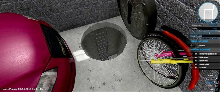 Entrance to the bunker is located in the garage. - Mary Scary (Apocalypse Flipper DLC) order in House Flipper - Walkthrough - House Flipper Game Guide
