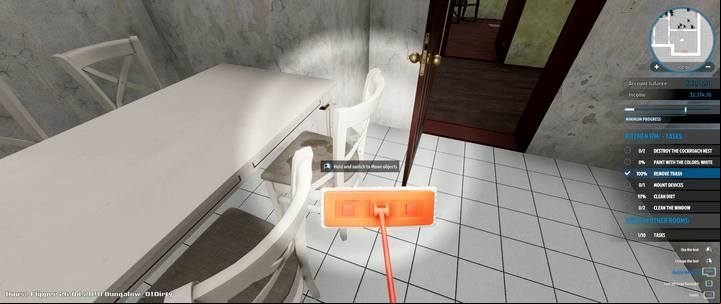 Start with cleaning - Ann Denis order in House Flipper - Walkthrough - House Flipper Game Guide