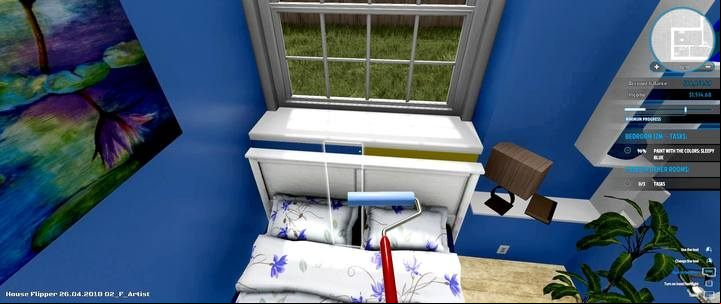 Dont forget to paint fragments of the wall hidden behind the furniture. - Michael Brand order in House Flipper - Walkthrough - House Flipper Game Guide
