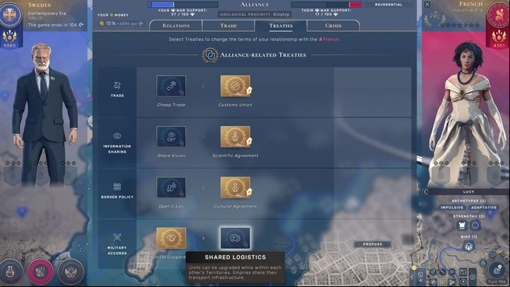Having an ally opens up a whole new range of options. - Humankind: Diplomacy - Growth and expansion - Humankind Guide