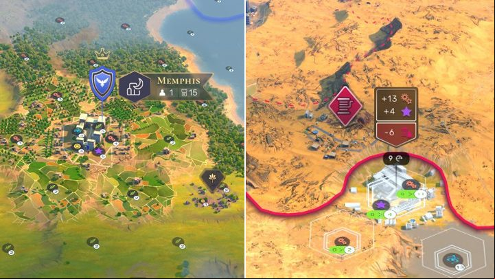 Memphis has good territory for development and has luxury resources, although the area is not particularly rich in resources. On the other hand, a desert outpost is a bad idea - there is no food here, even though the place has a very high production yield. - Humankind: Beginners Guide - first turns - Basis - Humankind Guide