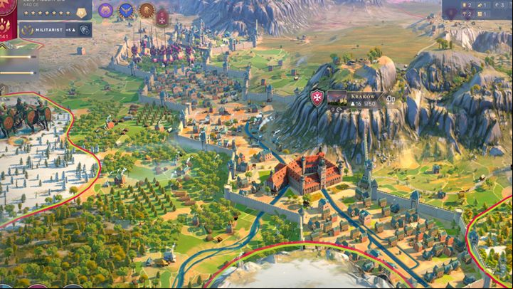 Cracow aims to protect the borders of the state. Therefore, erecting districts and garrisons between mountains and different territories is of greater strategic importance than the potential for economic expansion of the city. - Humankind: Cities - How to build them and where? - Basis - Humankind Guide