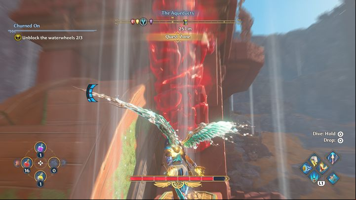that the red stone can be located both at the top and at the bottom of the structure - Immortals Fenyx Rising: Churned On - walkthrough - The tasks of Hephaestus - Immortals Fenyx Rising Guide