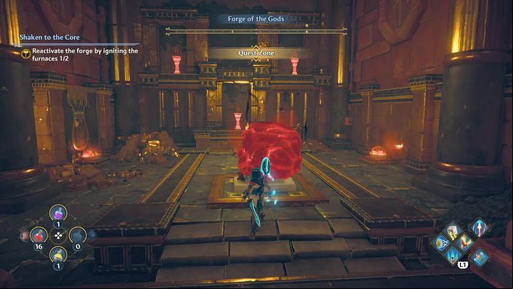 There's another room with another puzzle on your left - Immortals Fenyx Rising: Shaken to the Core - walkthrough - The tasks of Hephaestus - Immortals Fenyx Rising Guide
