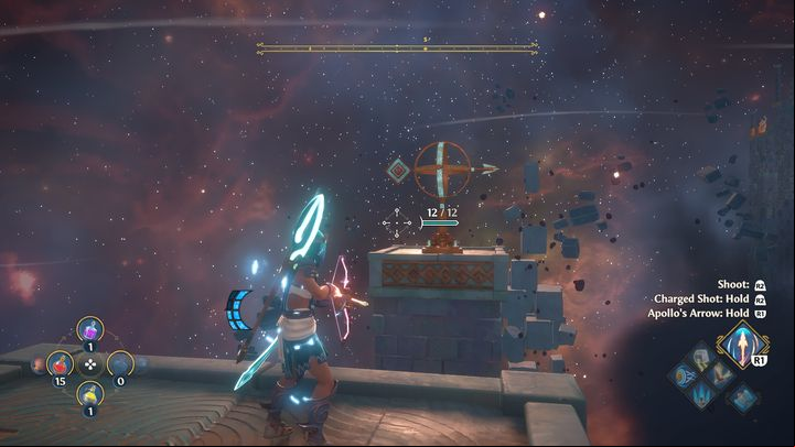 After you hit the target, start gliding further - Immortals Fenyx Rising: Dark Arts - walkthrough - Hephaestus quests - Immortals Fenyx Rising Guide
