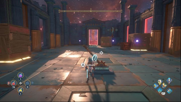 Wait until the crates are moved to the left side - Immortals Fenyx Rising: Dark Arts - walkthrough - Hephaestus quests - Immortals Fenyx Rising Guide