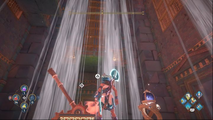 When you're upstairs, activate the lever - Immortals Fenyx Rising: Dark Arts - walkthrough - Hephaestus quests - Immortals Fenyx Rising Guide