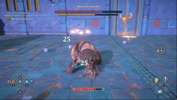 During the fight, try to mainly parry the attacks of your enemy, as this will quickly charge the stun bar - Immortals Fenyx Rising: Mikros the Adorable boss fight walkthrough - Bosses - Immortals Fenyx Rising Guide