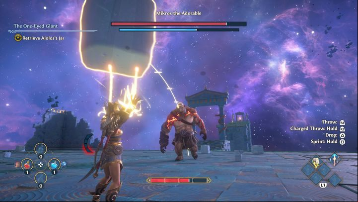In order to deal with the boss as soon as possible, you should mainly try to parry his strikes - Immortals Fenyx Rising: Mikros the Adorable boss fight walkthrough - Bosses - Immortals Fenyx Rising Guide