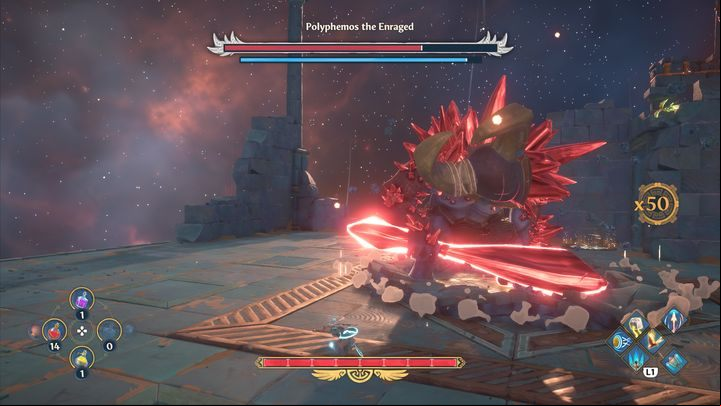 Bose can also stomp his foot on the floor - Immortals Fenyx rising: Polyphemos the Enraged - how to defeat the boss? - Bosses - Immortals Fenyx Rising Guide