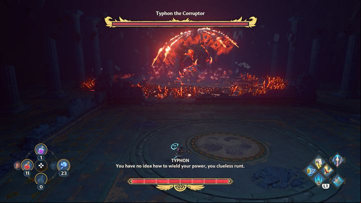 Typhon will initiate his attack by flying into the air - Immortals Fenyx Rising: Typhon the Corruptor - how to defeat the boss? - Bosses - Immortals Fenyx Rising Guide