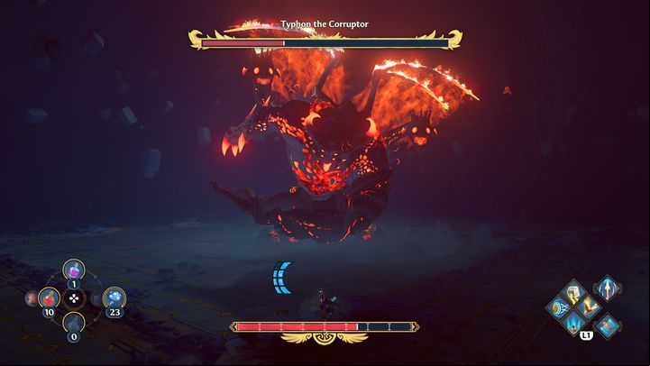 Additionally, Typhon will use his tentacle to attack you - Immortals Fenyx Rising: Typhon the Corruptor - how to defeat the boss? - Bosses - Immortals Fenyx Rising Guide