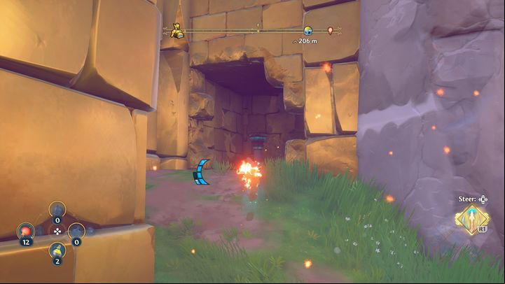 The target on the left is behind the red barrier - Immortals Fenyx Rising: Chests (Valley Of Eternal Spring) - map, list - Valley of Eternal Spring - Immortals Fenyx Rising Guide