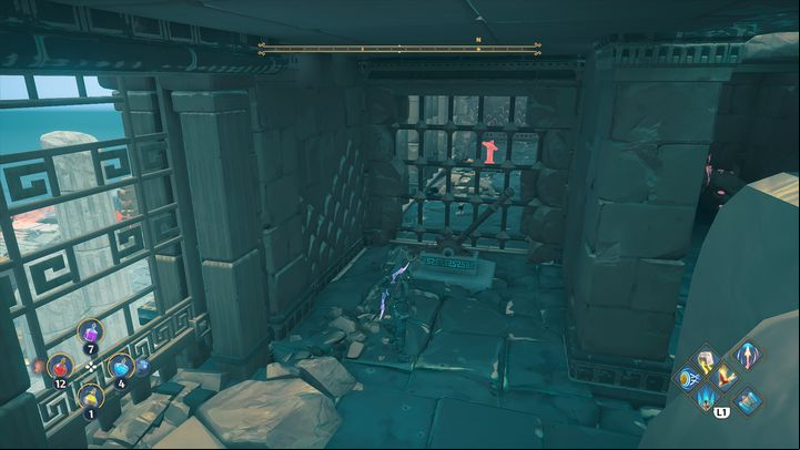 The second switch is located inside the building on the right - Immortals Fenyx Rising: Chests (Grove of Kleos) - map - Grove of Kleos - Immortals Fenyx Rising Guide