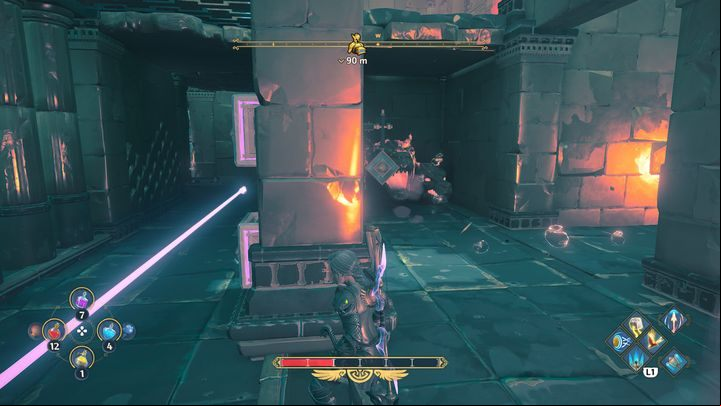 Moving on, you will encounter obstacles such as lasers or statues that shoot fire - Immortals Fenyx Rising: Chests (Grove of Kleos) - map - Grove of Kleos - Immortals Fenyx Rising Guide