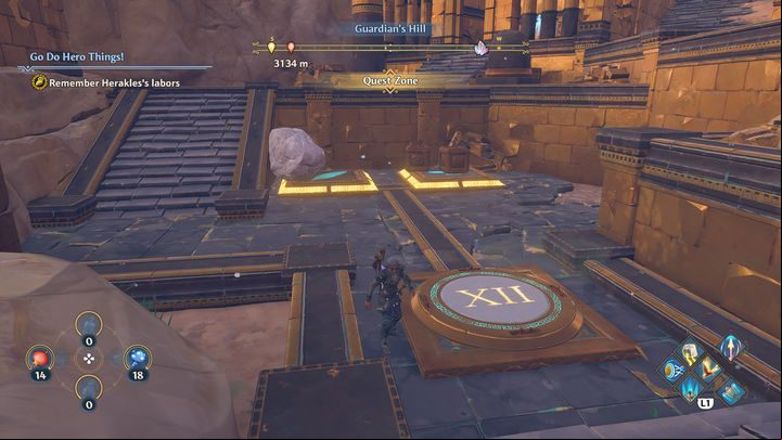 On the left is another puzzle - Immortals Fenyx Rising: Go Do Hero Things! - walkthrough - Athenas quests - Immortals Fenyx Rising Guide