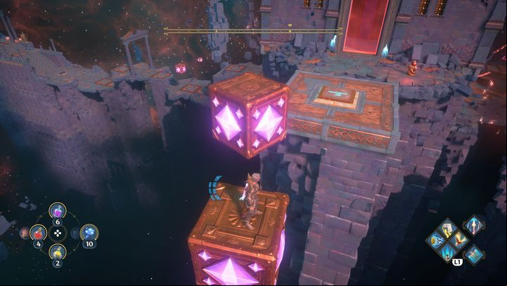 The only difference is that you have to place one of the cubes on the platform - Immortals Fenyx Rising: Jaws Of War - walkthrough - Ares quests - Immortals Fenyx Rising Guide