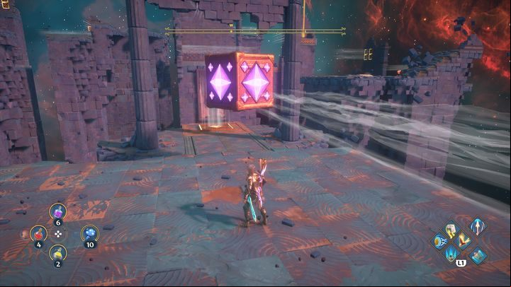 This puzzle features gusts of wind - Immortals Fenyx Rising: Jaws Of War - walkthrough - Ares quests - Immortals Fenyx Rising Guide