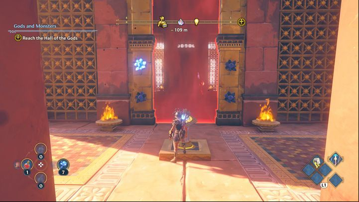 To get inside the temple and reach the chest, you must first find four crystal switches - Epic chest (Clashing Rocks) - how to obtain? - FAQ - Immortals Fenyx Rising Guide