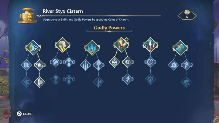 To unlock a given Godly Power, you must hover over its icon and pay a certain price for it - Immortals Fenyx Rising: Character development - Godly Powers - Development of characters - Immortals Fenyx Rising Guide
