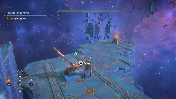 There is a chest near the next lever, open it to gain a few potions - Immortals Fenyx Rising: age in the Abyss - walkthrough - Main missions - Immortals Fenyx Rising Guide