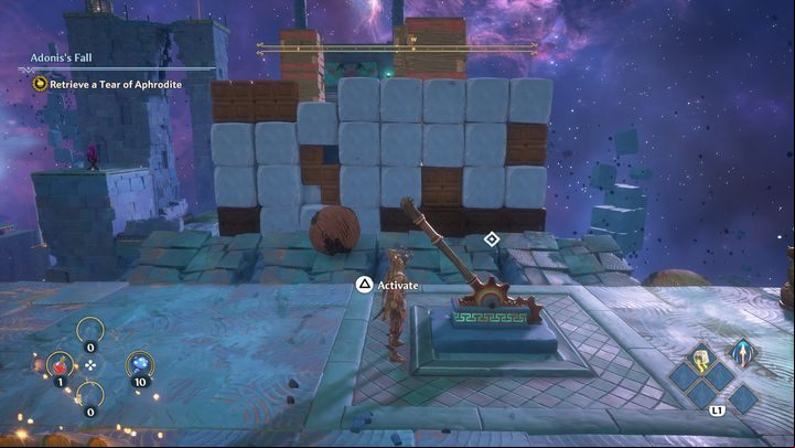 Once again, destroy another wall by using spheres - Immortals Fenyx Rising: A Crying Shame - walkthrough - Aphrodites quests - Immortals Fenyx Rising Guide