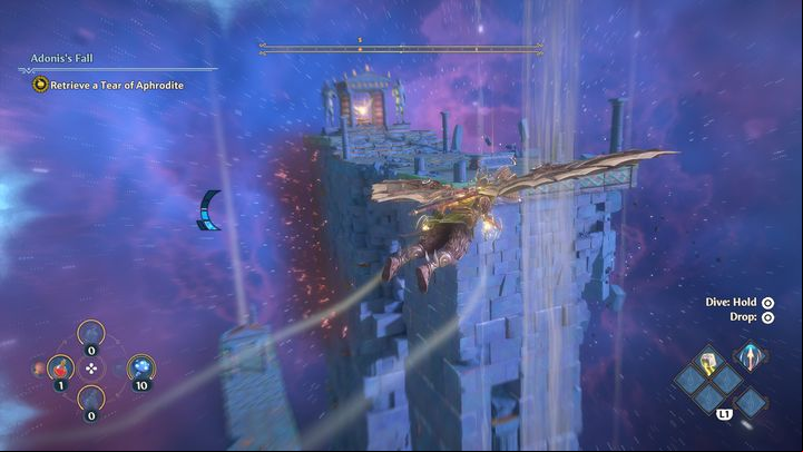 Then fly towards the gusts of wind to finally reach the location where there is a tear and Zeus's Lightning - Immortals Fenyx Rising: A Crying Shame - walkthrough - Aphrodites quests - Immortals Fenyx Rising Guide