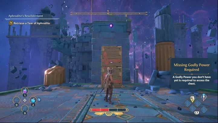 Once inside the Vault itself, activate a button and jump onto some wooden boxes using a double jump - Immortals Fenyx Rising: A Crying Shame - walkthrough - Aphrodites quests - Immortals Fenyx Rising Guide