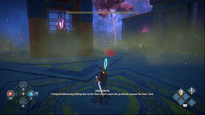 There you will see a closed door, which you can unlock with a lever - Immortals Fenyx Rising: Mean Goddesses - walkthrough - Aphrodites quests - Immortals Fenyx Rising Guide