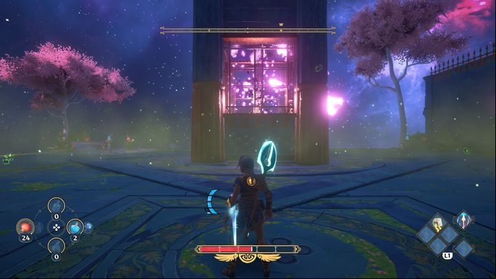 To get rid of the poison, shoot at a torch and guide the arrow at the seed that is in front of you - Immortals Fenyx Rising: Mean Goddesses - walkthrough - Aphrodites quests - Immortals Fenyx Rising Guide