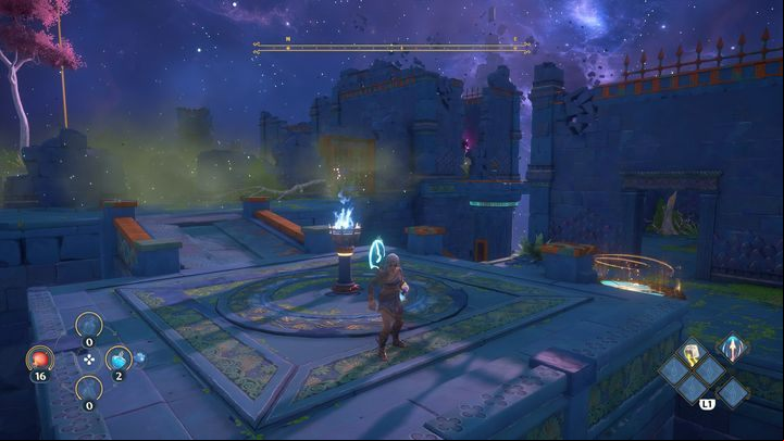 Keep going forward, there will be a burning torch on your left - Immortals Fenyx Rising: Mean Goddesses - walkthrough - Aphrodites quests - Immortals Fenyx Rising Guide