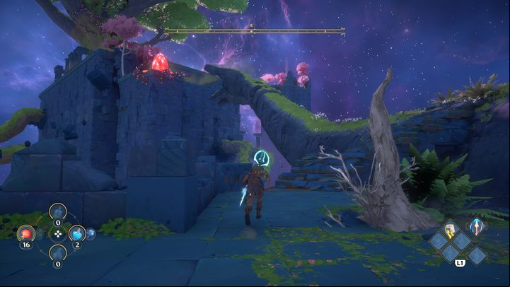 After destroying the seeds, go back to the red lamp and head up the tree trunk - Immortals Fenyx Rising: Mean Goddesses - walkthrough - Aphrodites quests - Immortals Fenyx Rising Guide