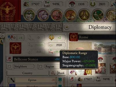 Diplomatic range limits the number of countries you can interact with. - Diplomacy in Imperator Rome - Managing the country - Imperator Rome Guide