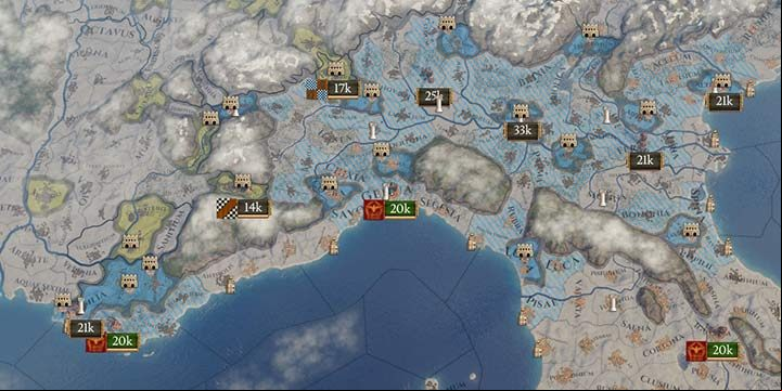 A well-developed network of forts can stop even a big enemy force without major lossess for your economy. Rome has a very good protection from the North duye to its extensive network of fortifications. - Forts and control zone in Imperator Rome - War - Imperator Rome Guide