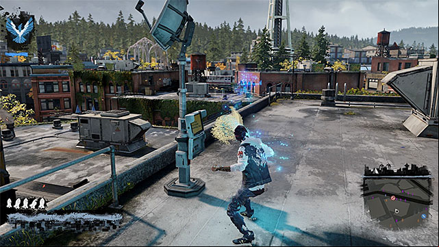 The Video energy can be replenish by sucking energy from, e.g. TV sets, computers and antennas on rooftops - Video - Delsins powers - inFamous: Second Son - Game Guide and Walkthrough
