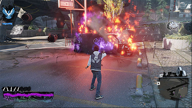 Blow up the vehicles that you find - Chapter 5, part 3 - things to do in the game - inFamous Paper Trail - inFamous: Second Son - Game Guide and Walkthrough