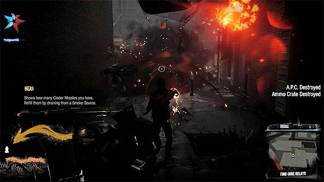 Use Cinder Missile to destroy enemy APC - 2: Catching Smoke - Walkthrough - inFamous: Second Son - Game Guide and Walkthrough