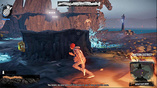 Try to avoid with auto-targeting missiles - D.U.P. Agent - Boss fights - inFamous: Second Son - Game Guide and Walkthrough