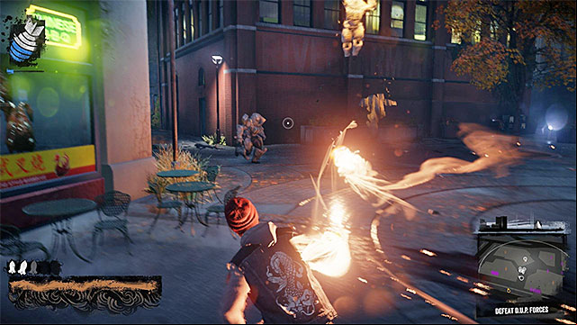 Use the strongest attacks and regularly refill energy reserves - Waterfront - District Showdown - City - inFamous: Second Son - Game Guide and Walkthrough