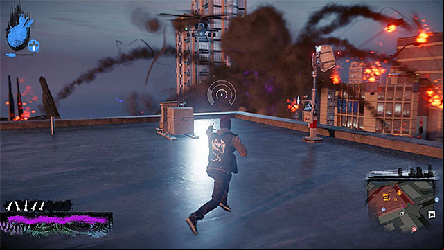 Try to avoid fire from two helicopters at the same time - Downtown - more difficult activities - City - inFamous: Second Son - Game Guide and Walkthrough