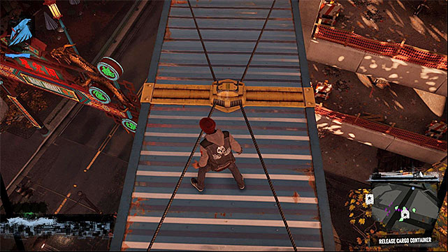 After landing on the container, dont try to attack the helicopter as itd have end in death of terrorists - 13a: Flight of Angels - Walkthrough - inFamous: Second Son - Game Guide and Walkthrough